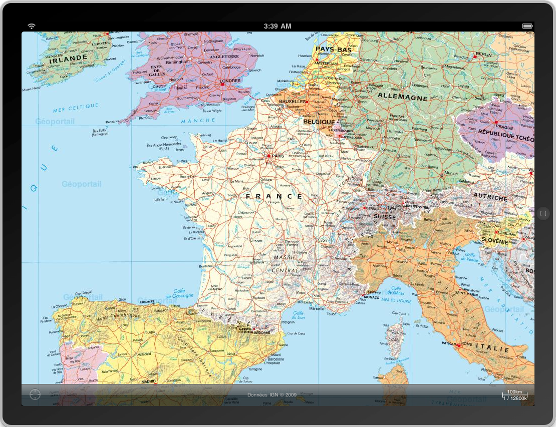 carte ign sur iPad